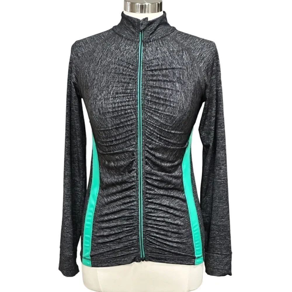 Ideology Women’s Active Space Dye Jacket in the Size Small in Black/Green Combo